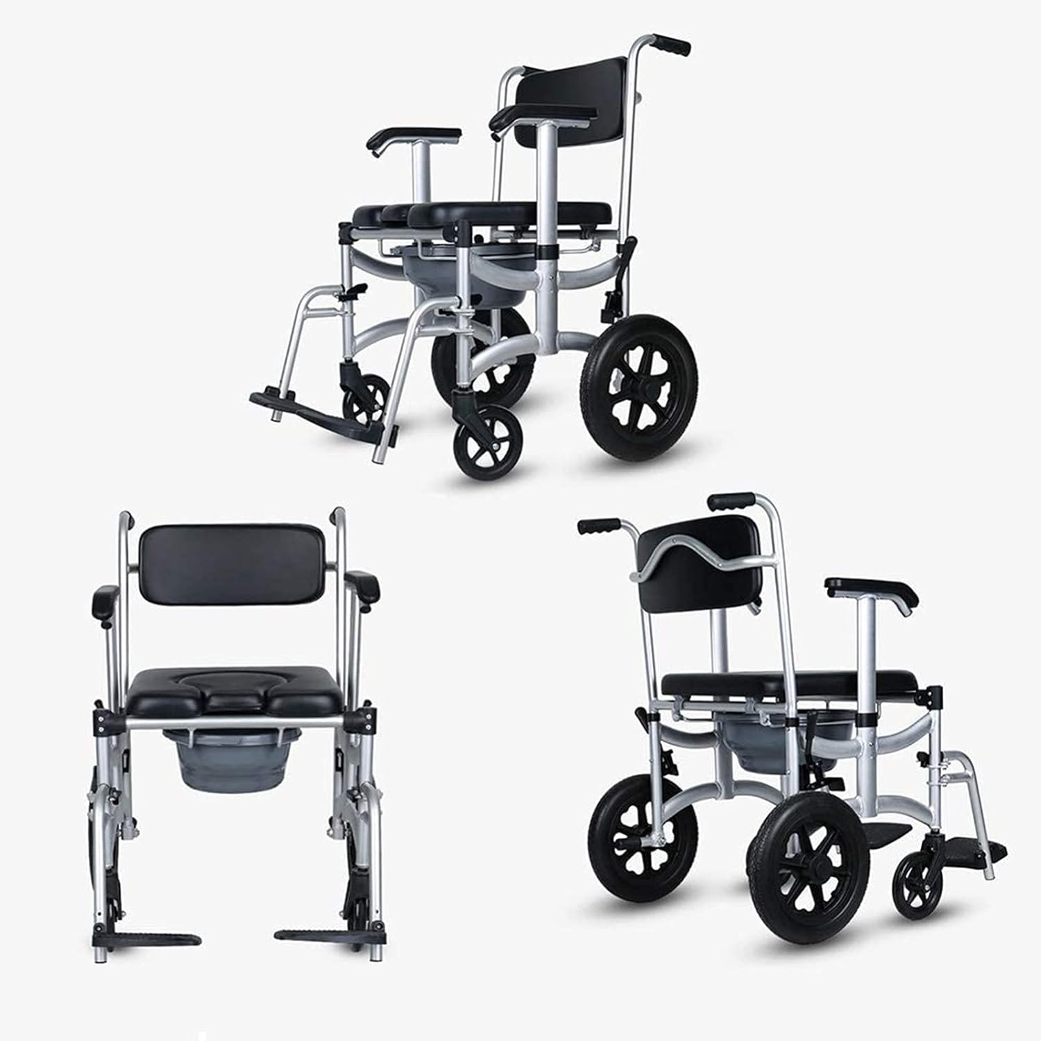 Toilet Commode Chair with Adjustable Height, Detachable Pot and Brakes X62024
