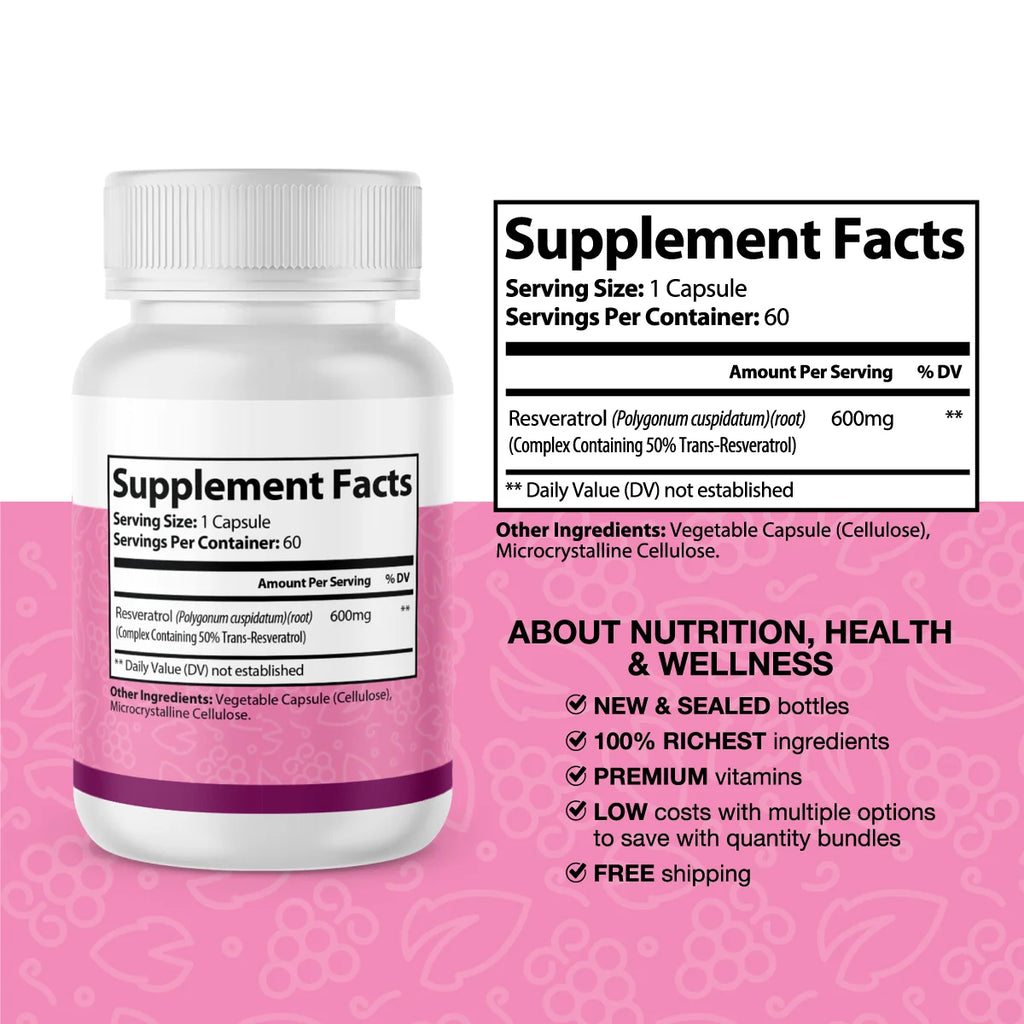 2 Bottles 120 Capsules Resveratrol G7821
