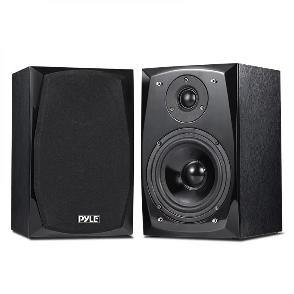 Black Bluetooth Bookshelf Stereo Speakers W13621