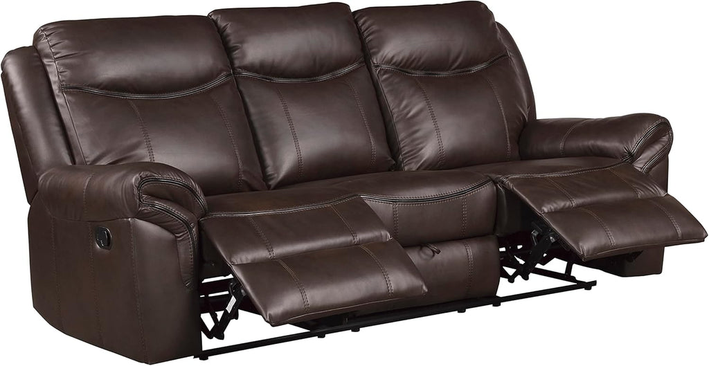 3-Piece Dark Brown Manual Reclining Sofa Set S218