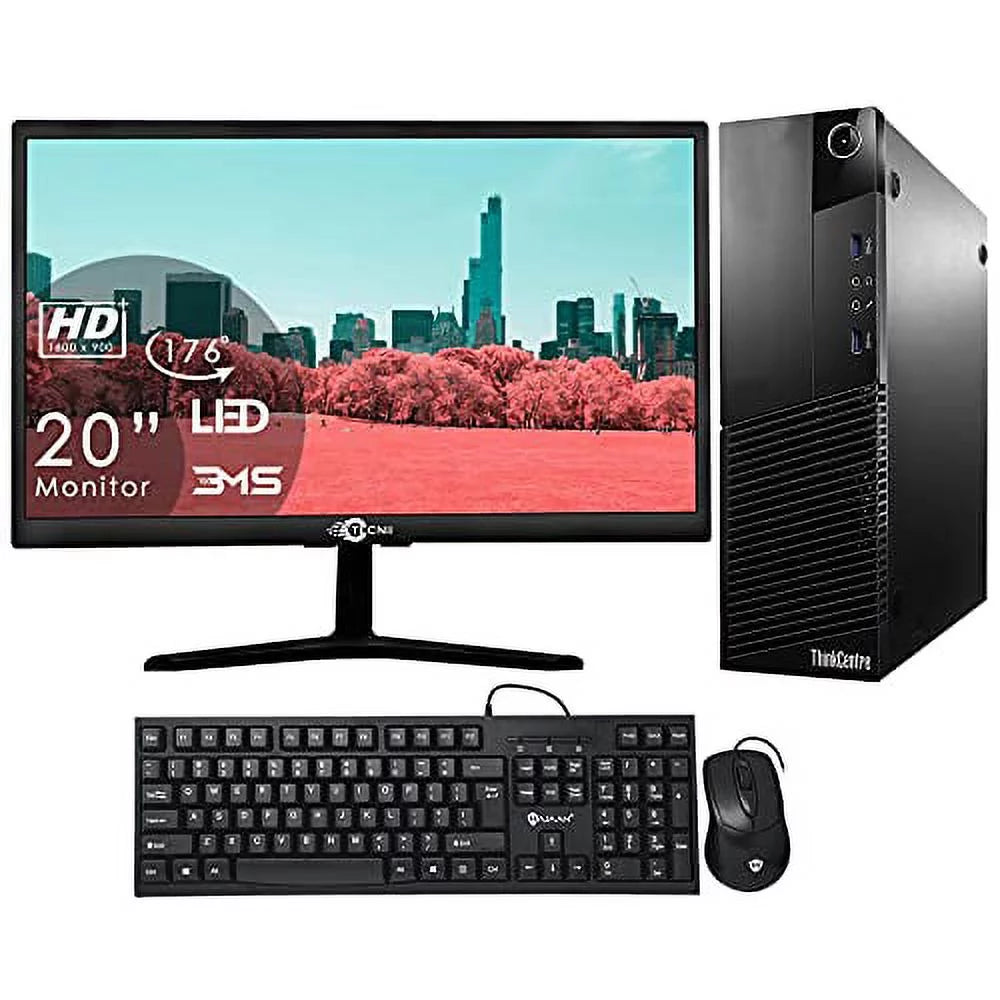 Desktop Computer with Intel Core i5 3.20GHz, 8GB RAM, 256GB SSD, Dual 20Inch LCD Monitor, WiFi, Windows 10 Home 64-bit (used) I70362