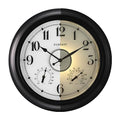 Illuminated Outdoor Clocks Waterproof 18 inch with Smart Sensor, Large Outdoor Clock with Thermometer & Hygrometer, Oil Rubbed Bronze Black H7723
