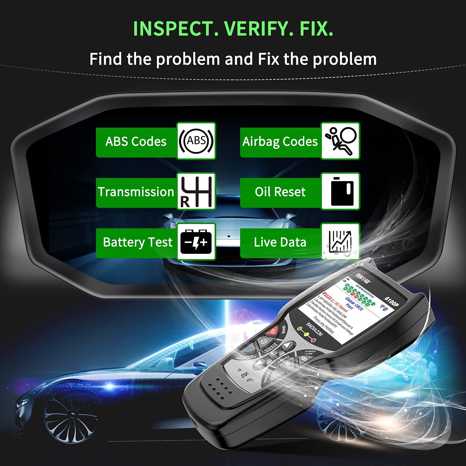OBD2 Scanner Diagnostic Scan Tool with Oil Reset I645026