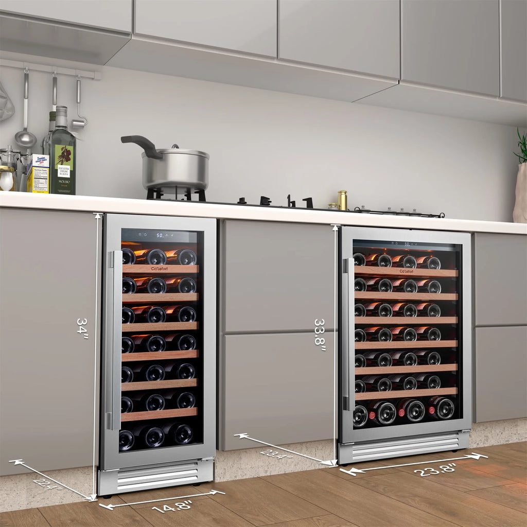 24 inch 54 Bottle Dual Zone Wine Cooler Refrigerator with Stainless Steel frame U540270
