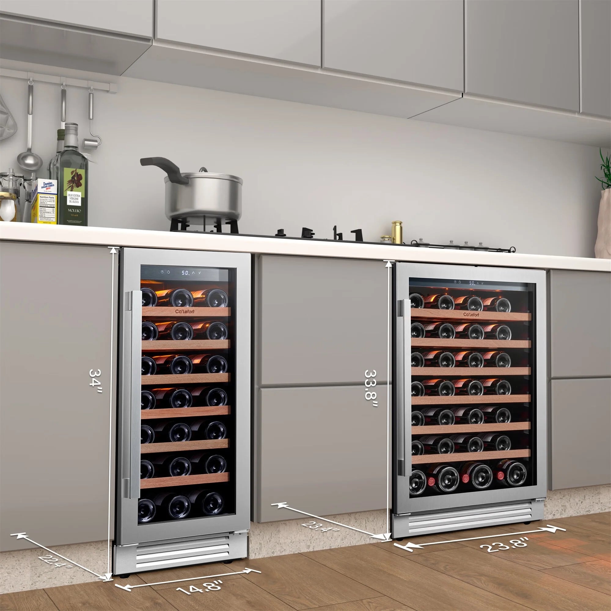 24 inch 54 Bottle Dual Zone Wine Cooler Refrigerator with Stainless Steel frame U540270