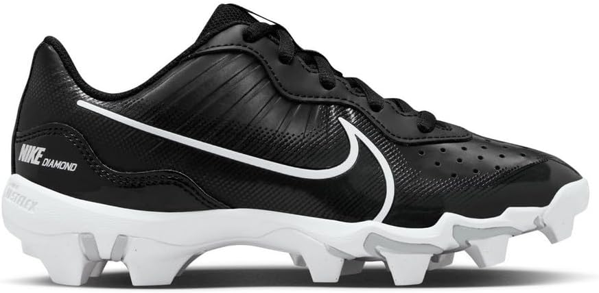 Boy's Rubber Baseball Cleats Black White F7926