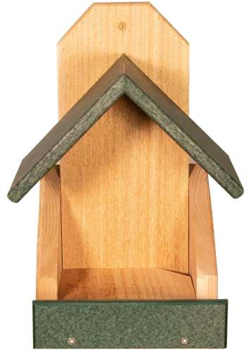 Cedar Robin Roost Birdhouse with Recycled Poly Lumber Roof (Green) B196