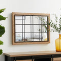 Windowpane Wall Mirror 24'' x 32'' Rectangle Wood Metal Frame F848