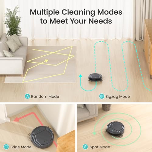 Black Robot Vacuum Cleaner, 2200Pa Suction, 120 Min Self-Charging Z1344