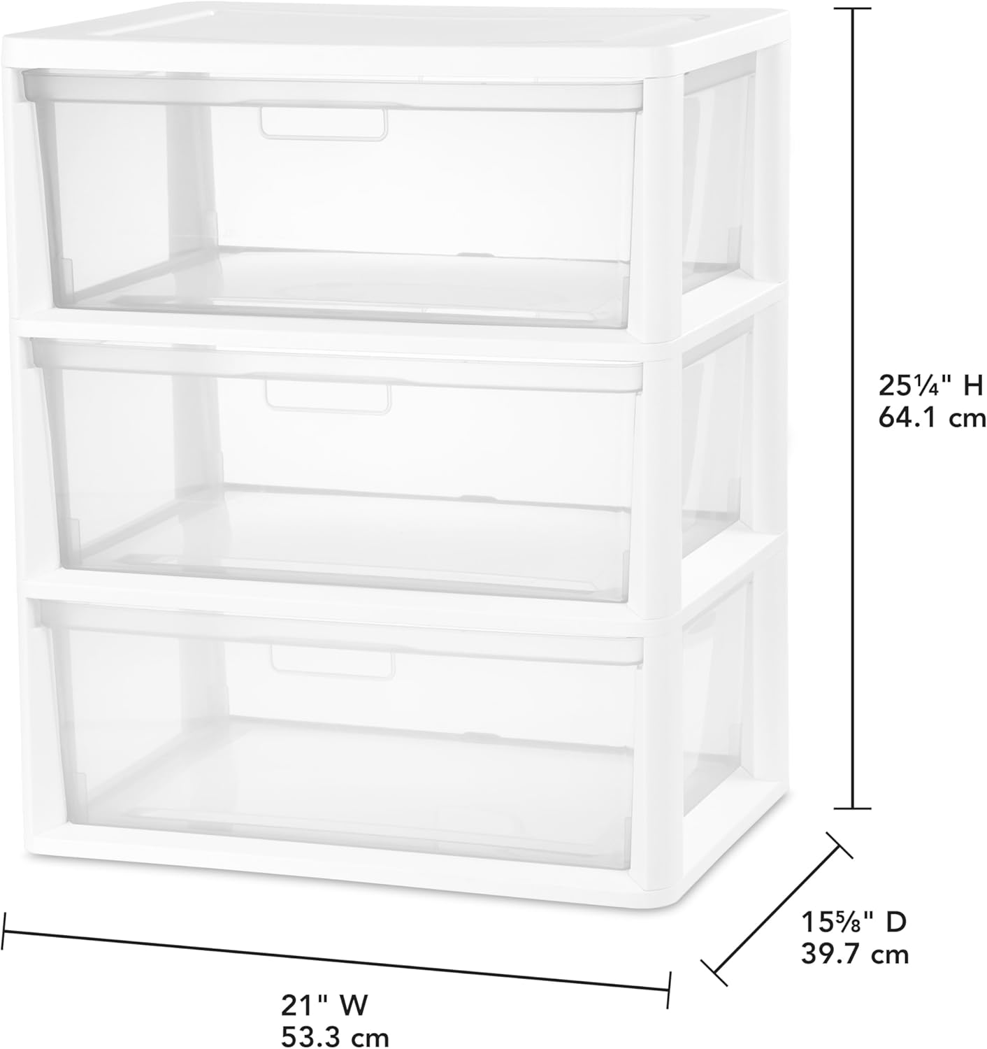White 3 Drawer Plastic Storage Tower Y616678