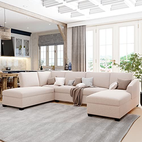 Beige U-Shape Sectional Sofa M31273