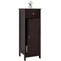 Espresso Wooden Bathroom Floor Storage Cabinet with Drawer and Single Shutter Door C670513