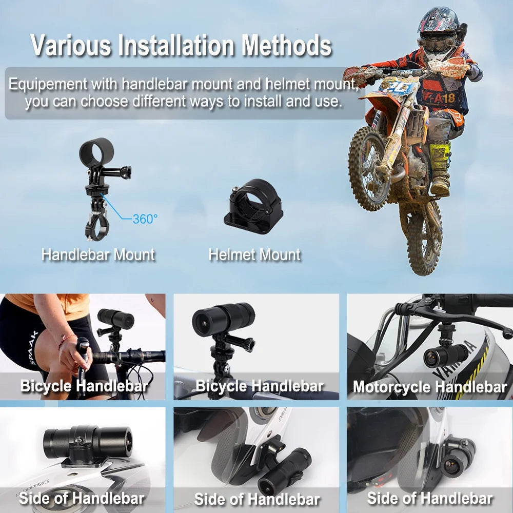 WiFi Helmet Camera HD 1080P Waterproof Portable 150° Wide Angle Night Vision Action Camera G37054