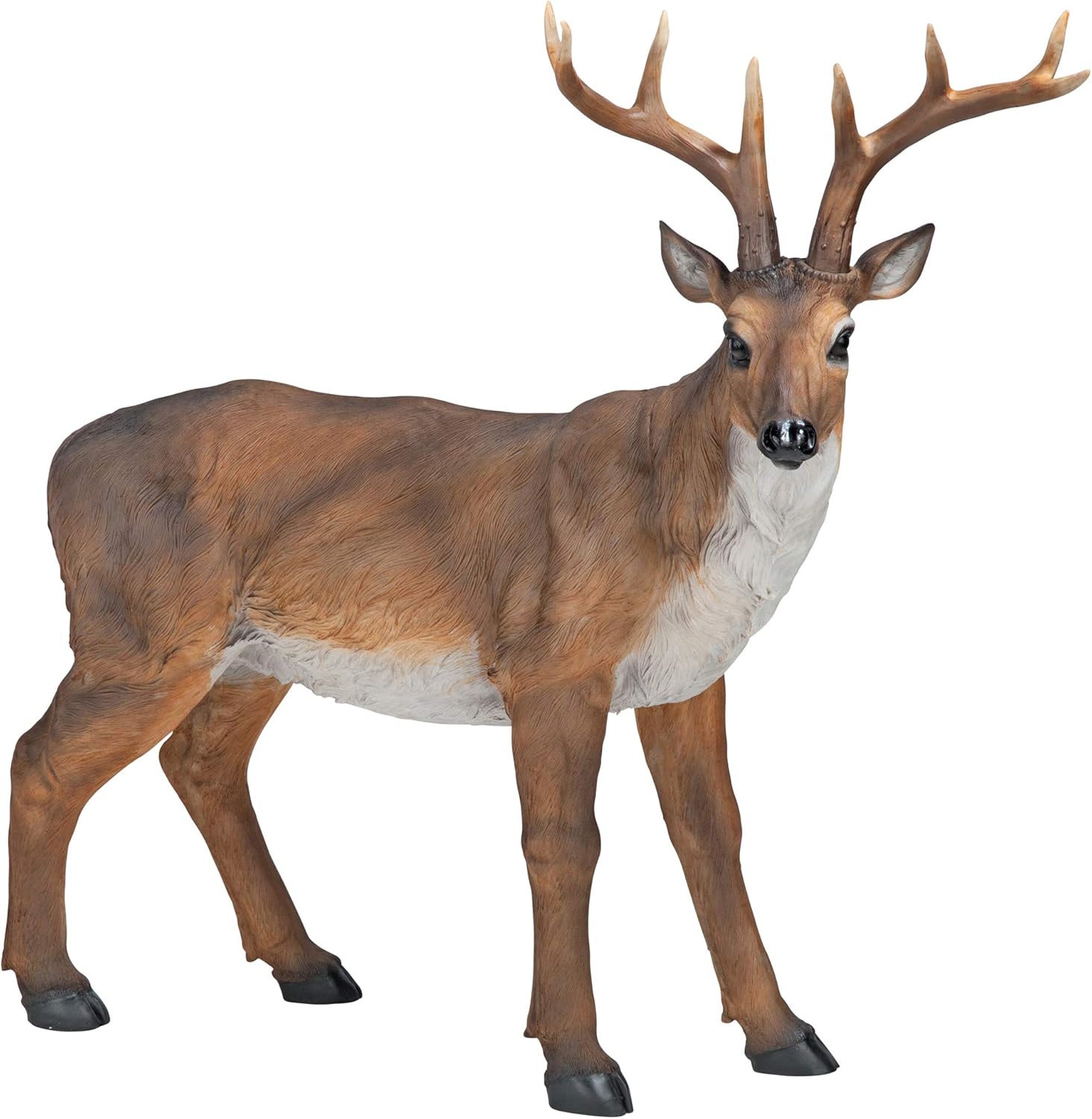 28 Inches Long Brown Handcast Polyresin Deer Statue Y2136