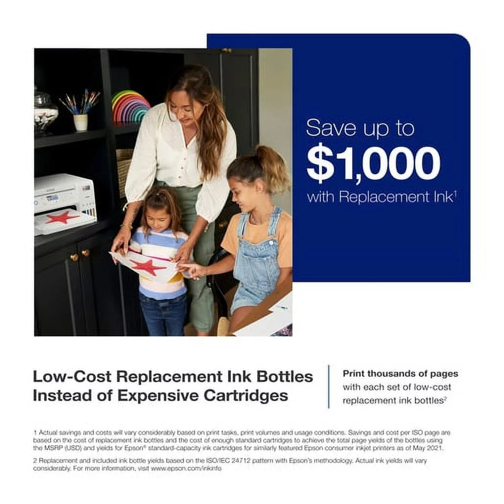 EcoTank ET-3830 Wireless Color All-in-One Supertank Printer with Scan, Copy, Auto 2-sided Printing and Ethernet R102