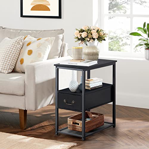 Black Single Drawer Tall Side Table O645248