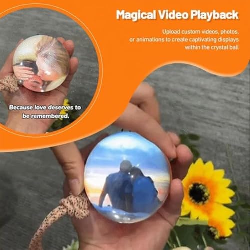 Memory Orb Ball, 21in LED Crystal Ball Video Player (1PCS Black) R73956