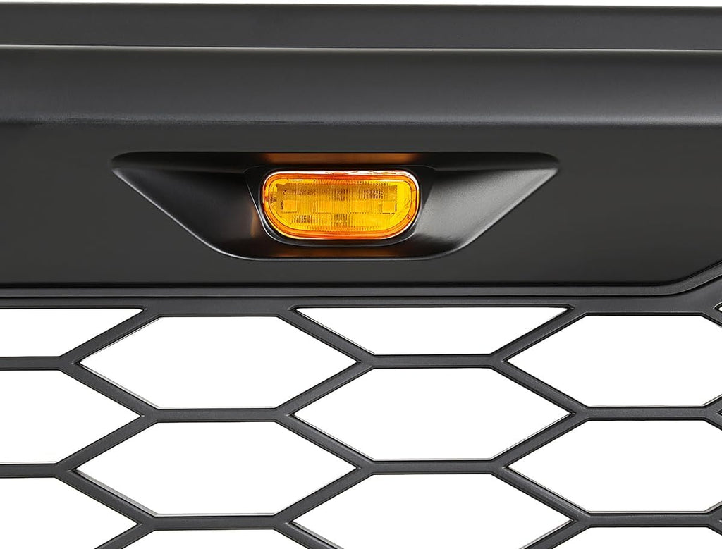 Matte Black Mesh Front Bumper Grille with Top LED Lights S797