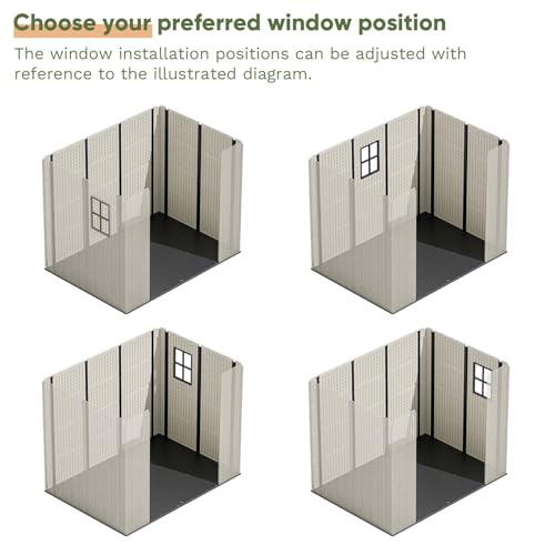 8' x 6' Plastic Outdoor Storage Shed with Floor I3745