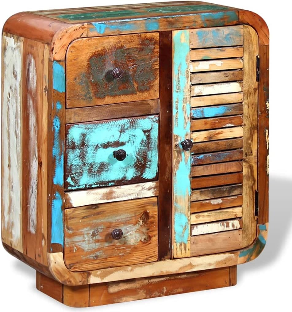 Solid Reclaimed Wood Sideboard with Door and 3 Drawers N8699