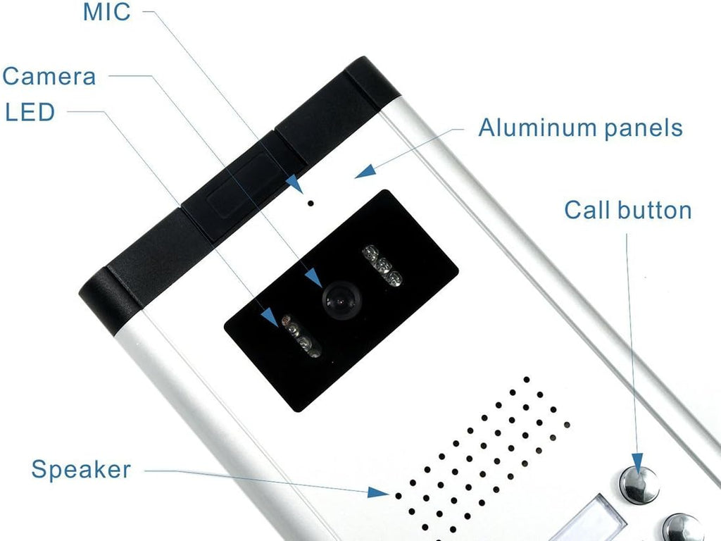 3 Units Wired Video Door Phone Kit with 7 Inches Monitor and Night Vision Camera J1060