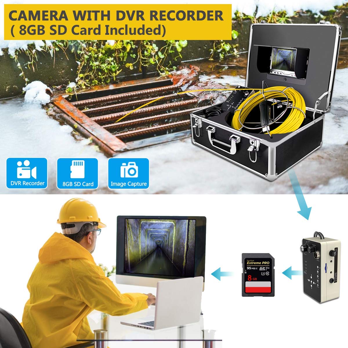 100ft Inspection Camera with 512Hz Sonde Transmitter and Receiver I361