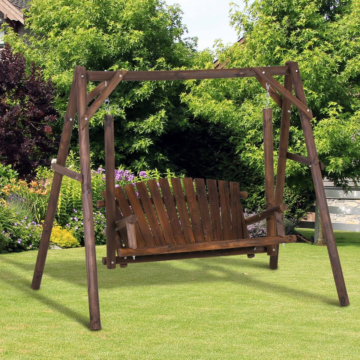 6.5 ft Outdoor Solid Wood Garden Swing B1827