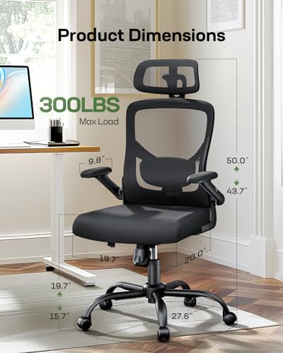 Ergonomic Mesh High Back Desk Chair with Headrest U648
