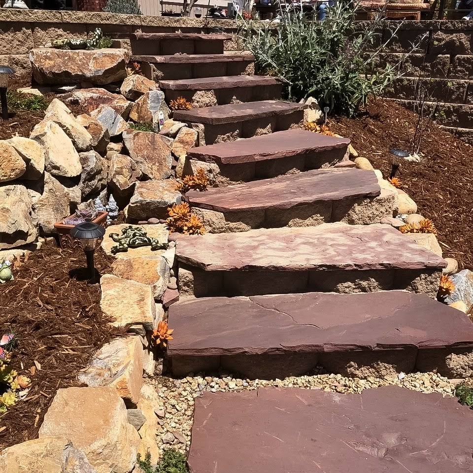 Salmon Red Natural Flagstone Stepping Stone Slabs K3922