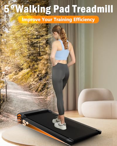 Walking Pad with Handle Bar, 5% Manual Incline Treadmill, 2.5HP Foldable Treadmill with Handrails, 300 LBS T459539
