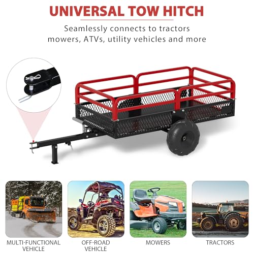 Heavy Duty Steel Dump Cart Utility Trailer with Removable Sides I893