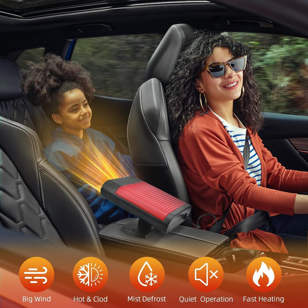 12V 150W Portable Car Heater Defroster with 360-Degree Suction Holder Z37258