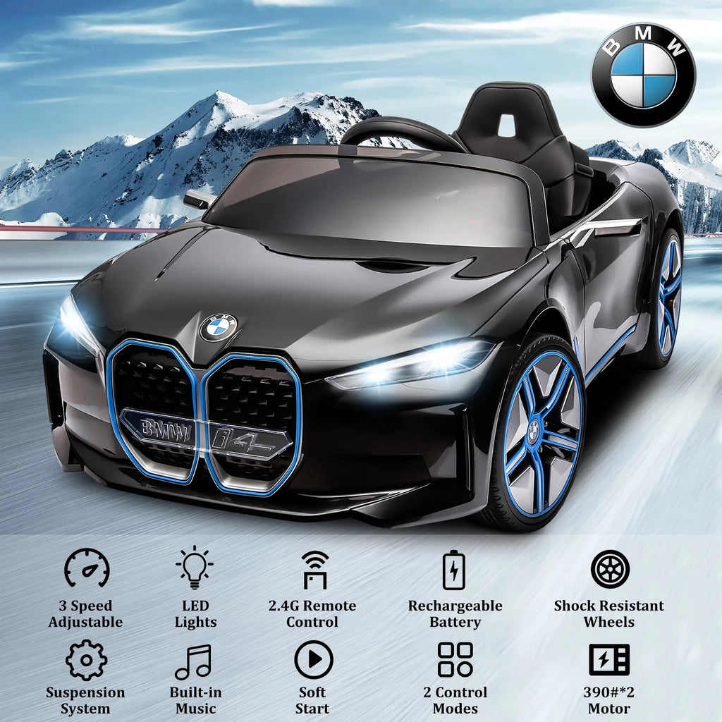 12V Battery Powered Electric Ride-On Car with Remote Control (Black) D661706