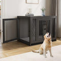 Wooden Dog Crate with Tray and Cushion S78953