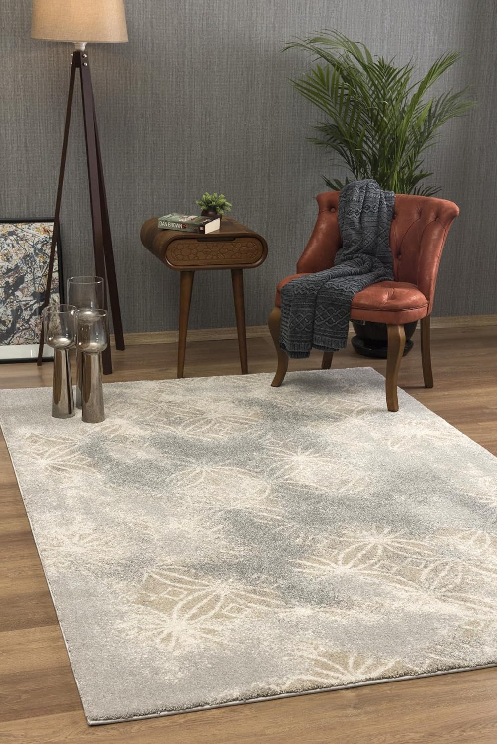 Grey Brown Plush Area Rug 4' x 6' G4420