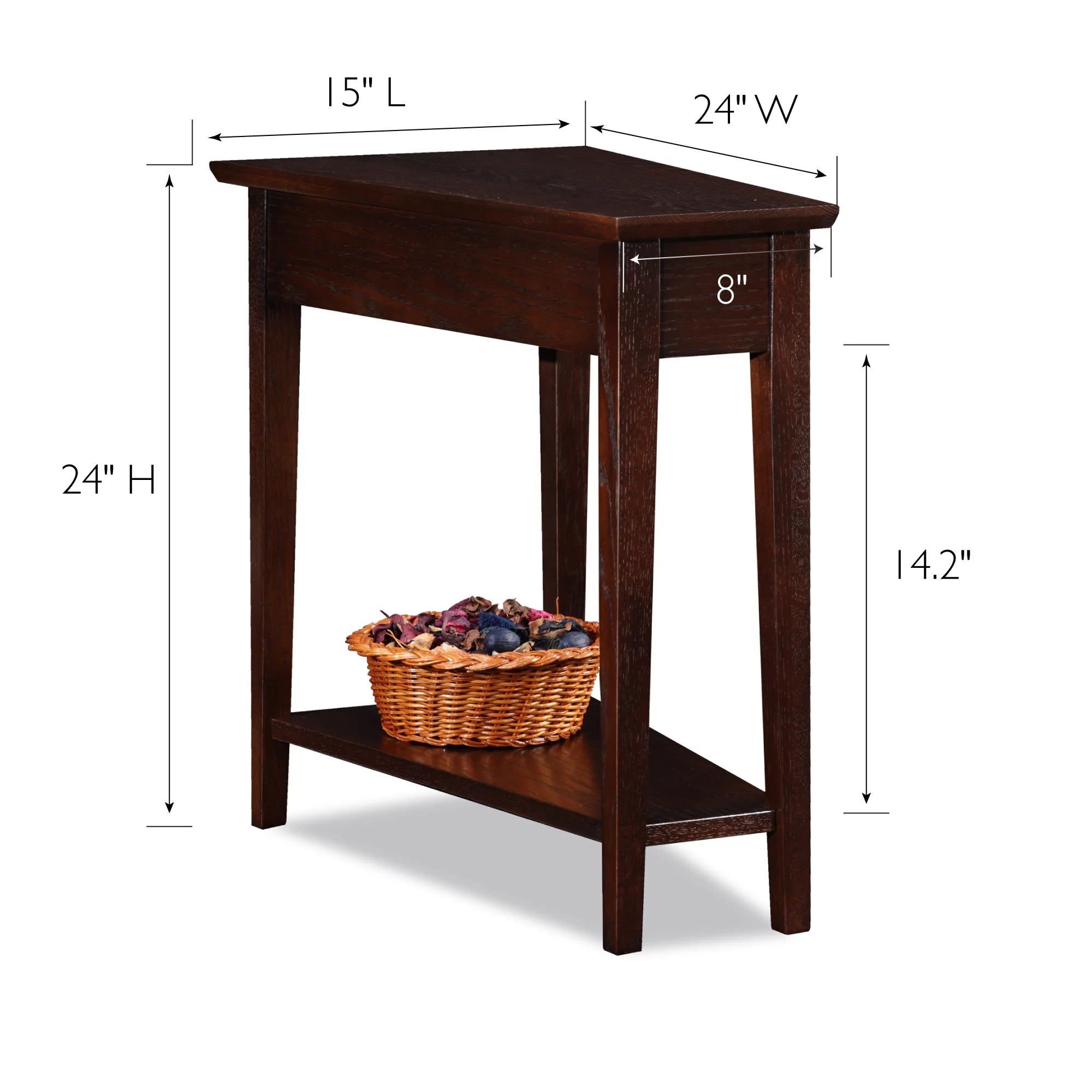 Compact Recliner Wedge Table in Chocolate Oak Q531034