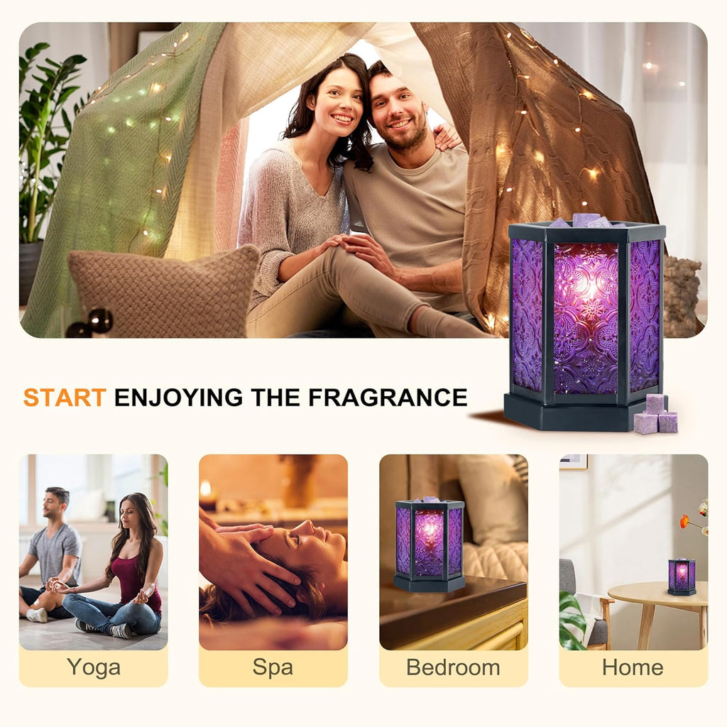 Purple Glass Electric Wax Melt Warmer X628673