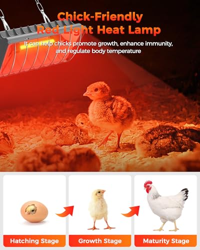 250W Waterproof Infrared Heat Lamp with Adjustable Temp & Height Y7238