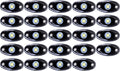 24 Pods LED Neon Underglow Light Waterproof Rock Light Kits 9W 800LM T445