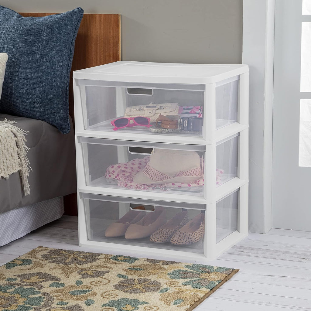 White 3 Drawer Plastic Storage Tower Y616678