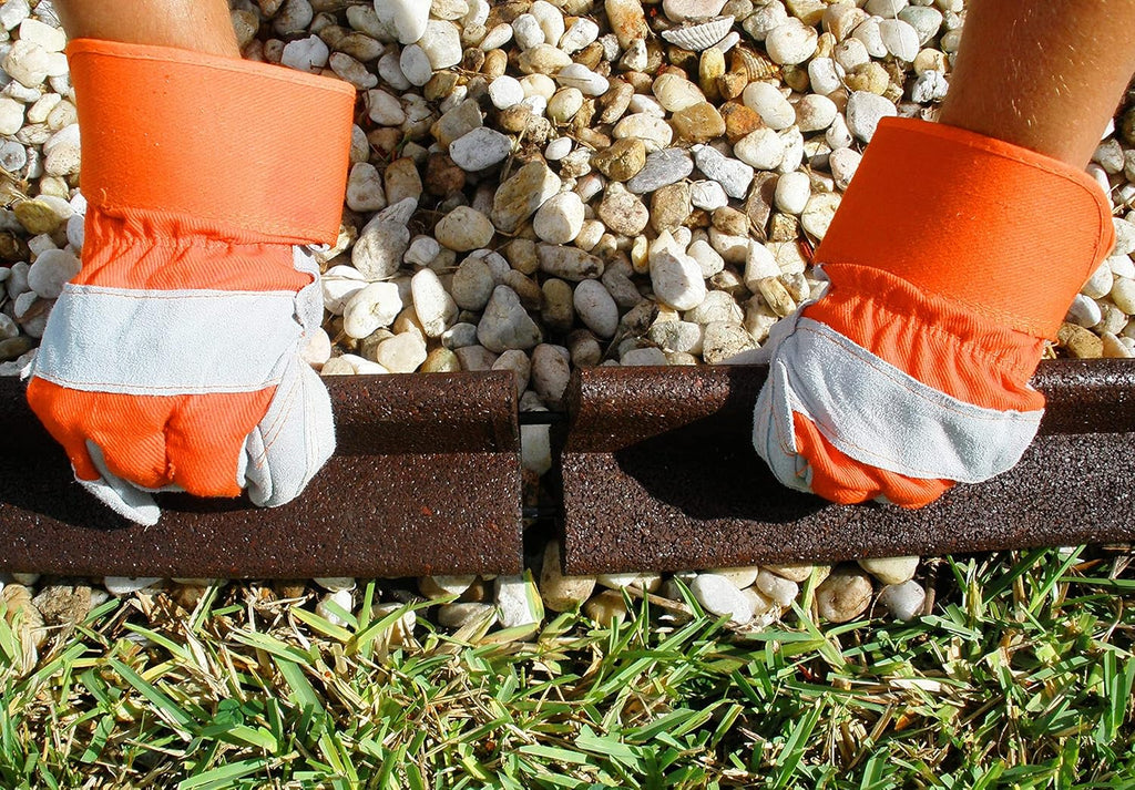 Brown Recycled Rubber 4ft Lawn Edging (6pc Box) Z156