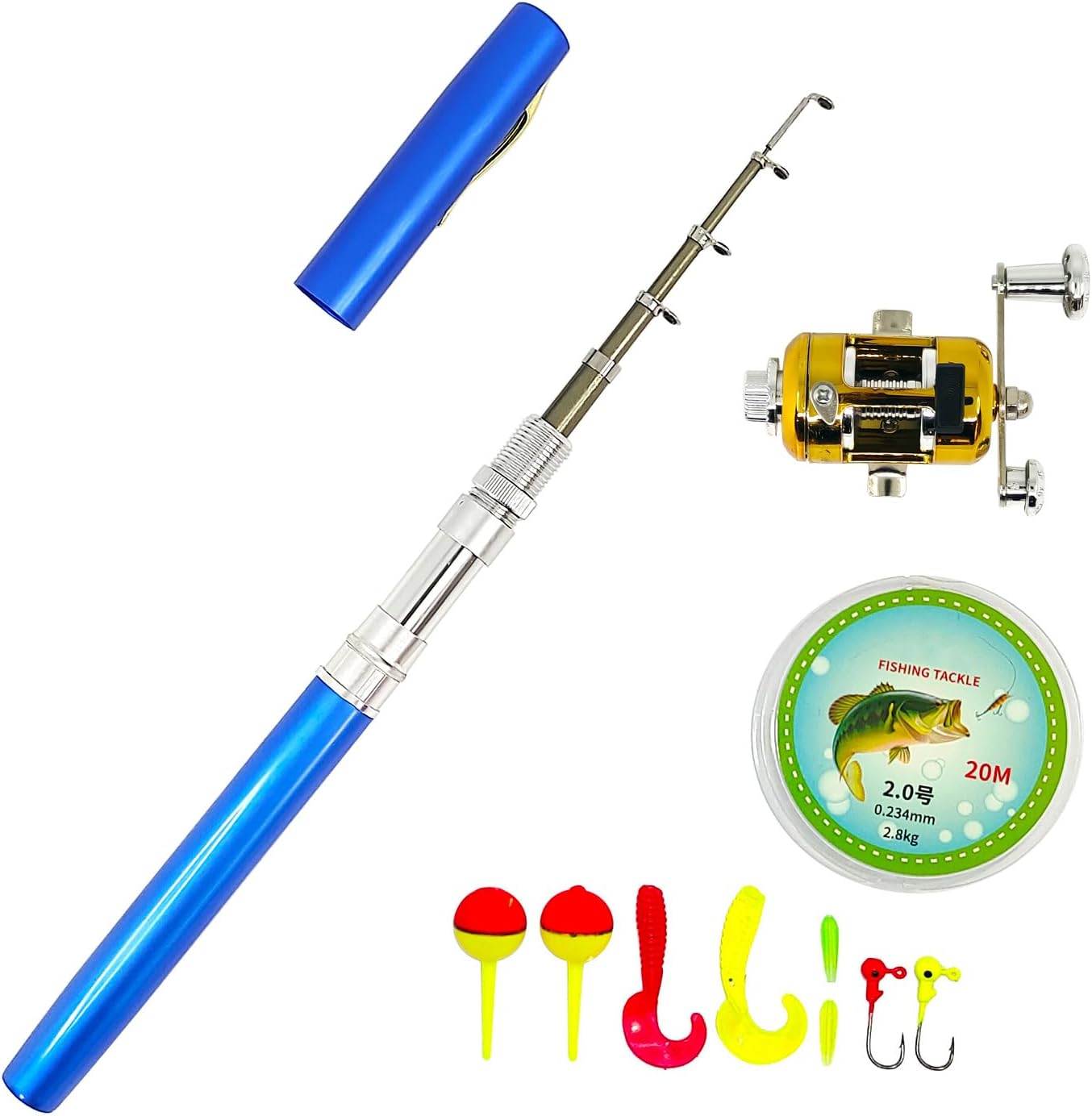 Mini Pen Fishing Rod and Reel Combos D88136