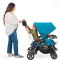 Black Double Stroller with Rear Bench and Standing Platform O5131