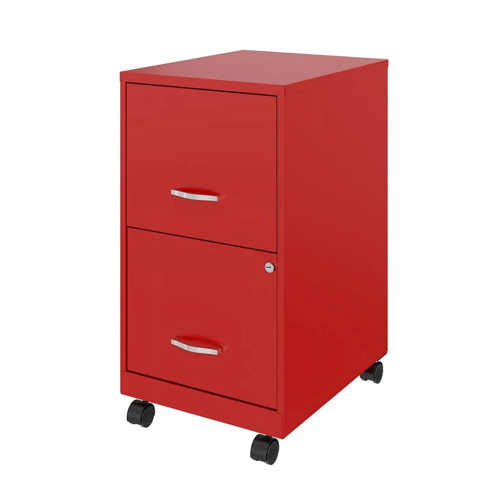Red 2 Drawer Metal Mobile File Cabinet V415806