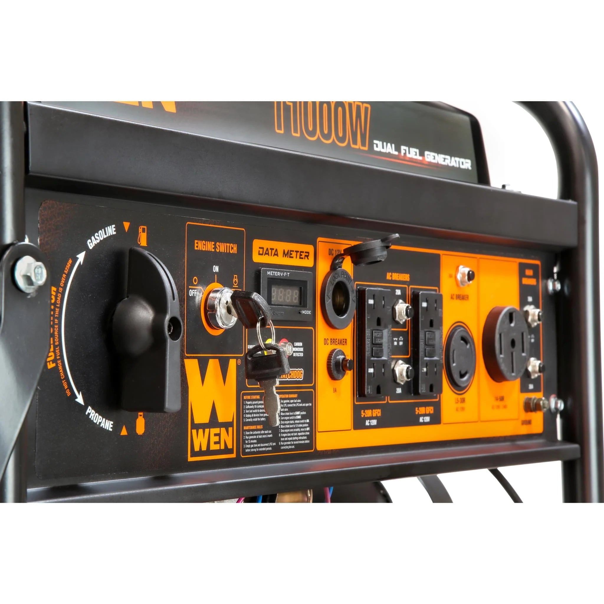 11000-Watt 120-Volt 240-Volt Dual Fuel Electric Start Portable Generator with Wheel Kit and CO Shutdown Sensor X83591