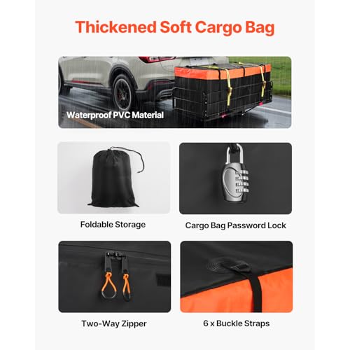 70" x 30" x 6" Folding Hitch Cargo Carrier with 500 lbs Capacity J87838