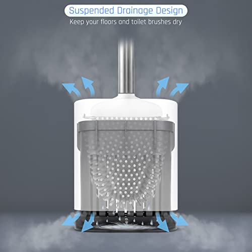 Toilet Brush and Holder Set with Silicone Bristles Y696