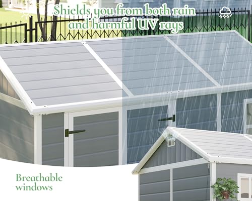 Grey Outdoor Resin Storage Shed with Floor L226431