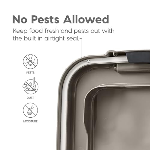 30 lbs & 11 lbs Combo Airtight Dog Food Storage Container, Stackable Treat Box, 2-Cup Scoop, Wheels, Seafoam Blue J33993