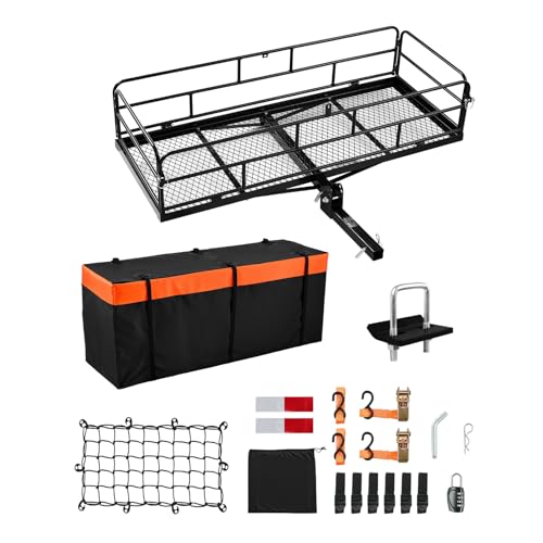 70" x 30" x 6" Folding Hitch Cargo Carrier with 500 lbs Capacity J87838